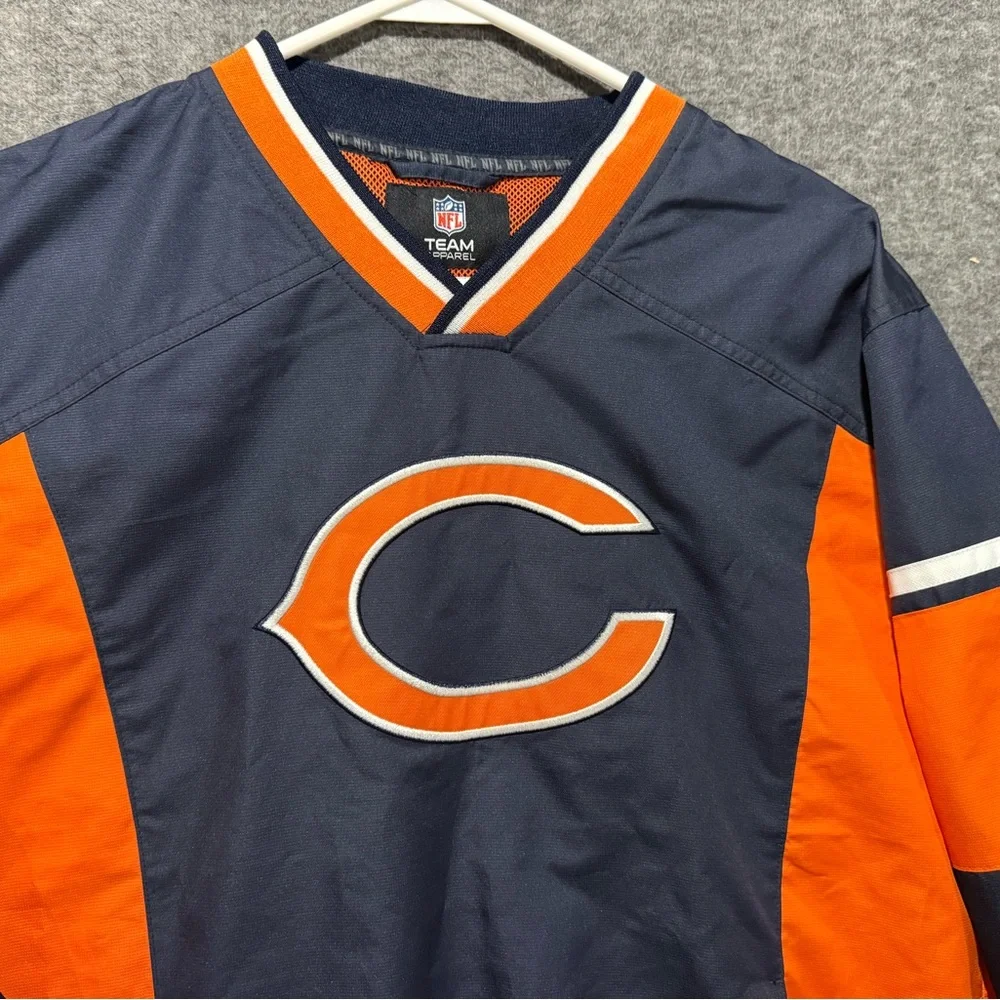 Chicago Bears Pullover Jacket Mens S VNeck Lined Side Zip Embroidered colorblock - Picture 2 of 15
